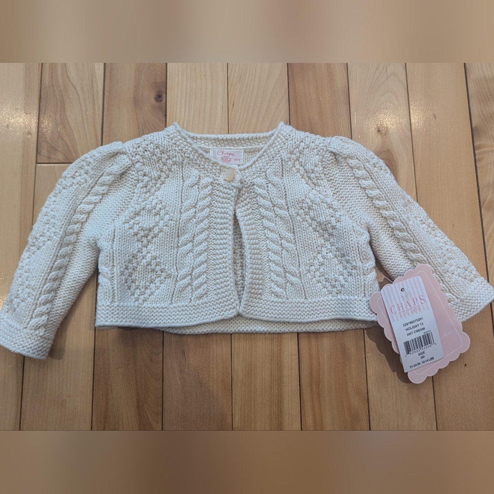 Chaps Baby Cream Knit Cardigan